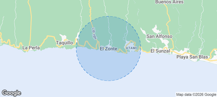 El Zonte Airbnb map